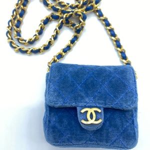 Chanel Flap Micro velvet two way bag
